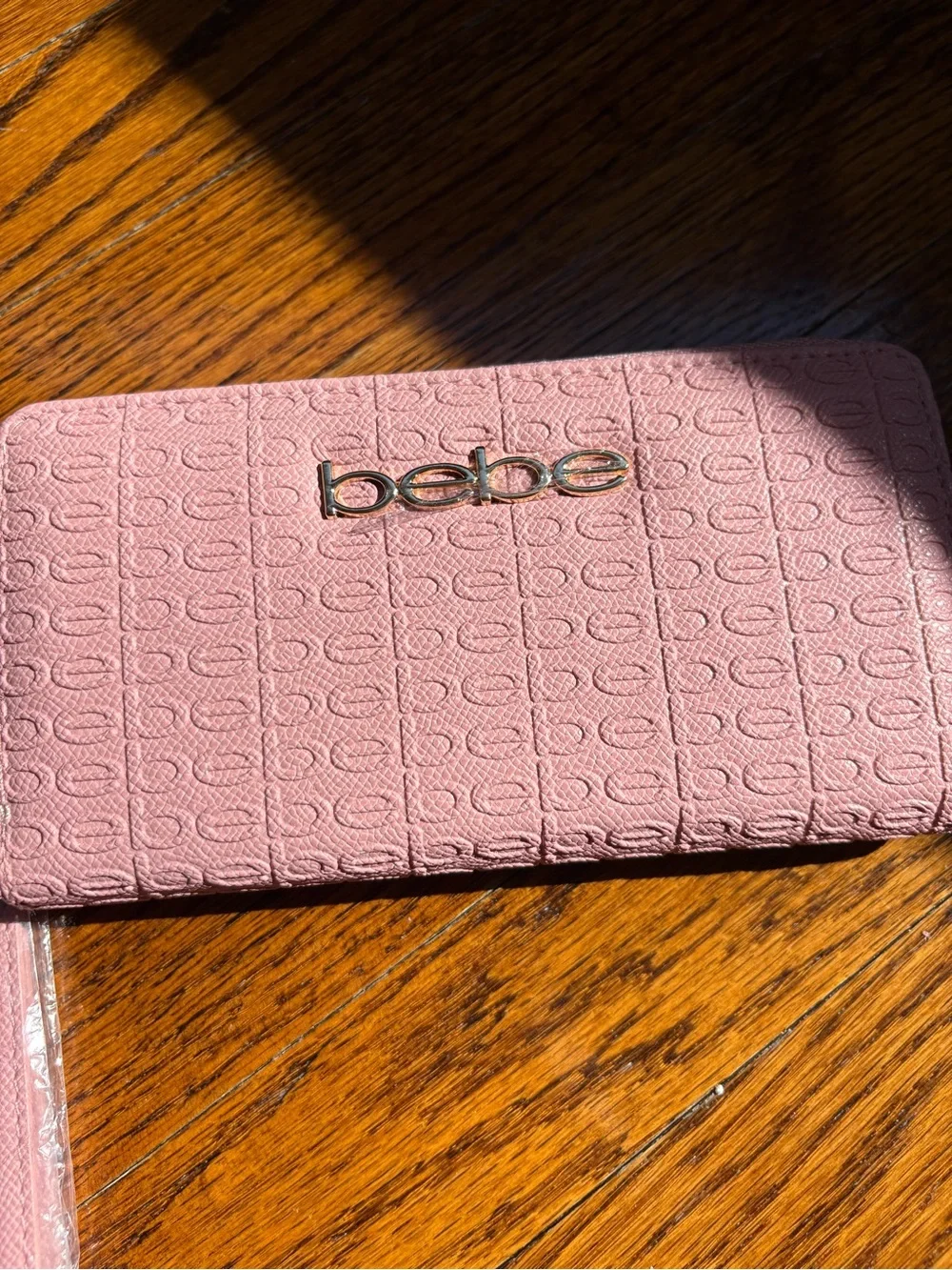 bebe Pink Zip-Around Wristlet Wallet